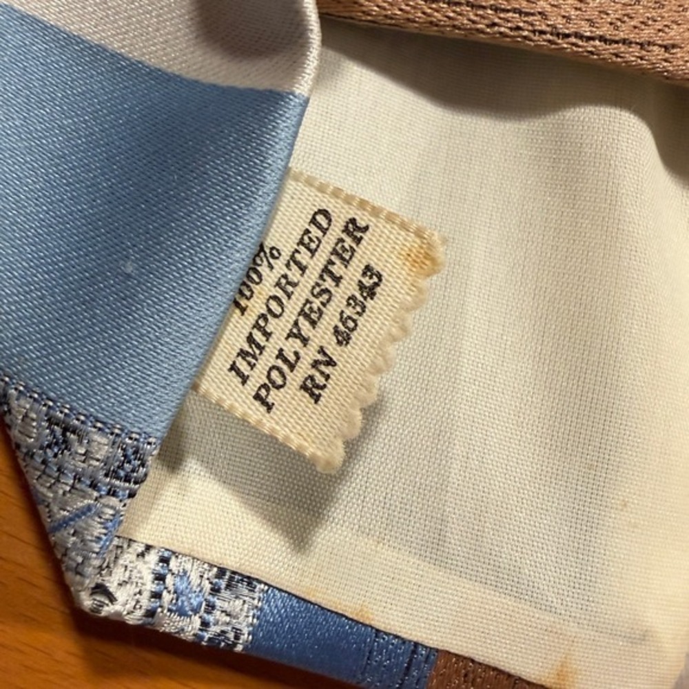 VTG 80 Club Four Hundred Anderson Little Necktie Light Blue Brown Striped Tie 3" - Picture 4 of 5